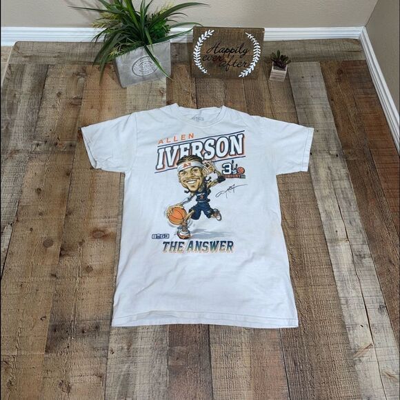 🎆 ALLEN IVERSON The Answer Men White Basketball T-Shirt S Big3 Company - Picture 7 of 10
